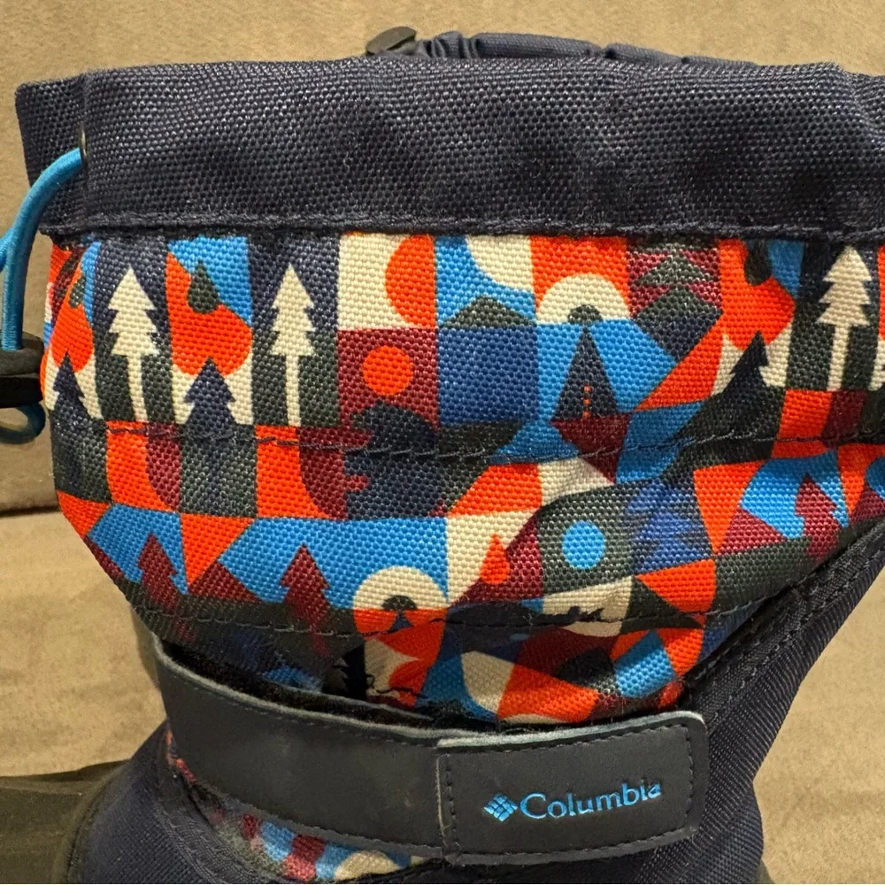 Columbia Snow Winter Boots Geometric Forest Bear Print Pull On Big Kid Size‎ 1